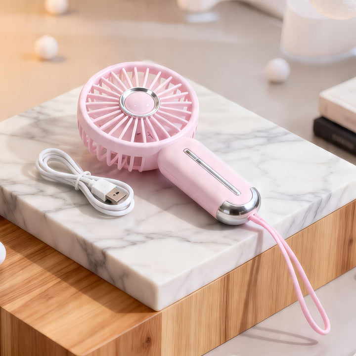 Dame Bærbar Mini-Håndvifte med USB-ladingsfunksjon og ergonomisk grep Skanto