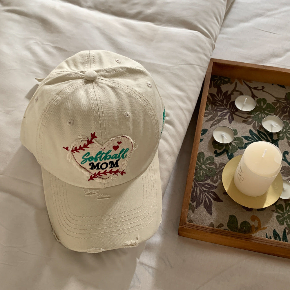 Kvinne Brodert Softball Mor Caps Skanto