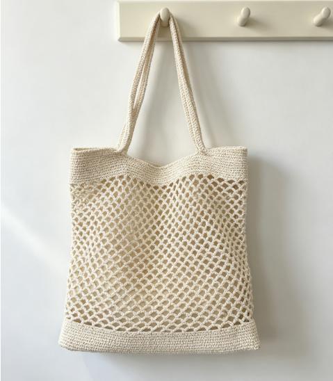 Makramee Tote Bag med Moderne Nettedesign Skanto