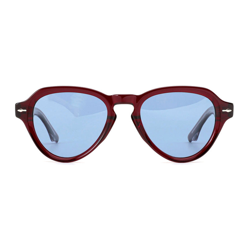 Damer moterik solbrille i elegant, rund design med polariserte linser Skanto