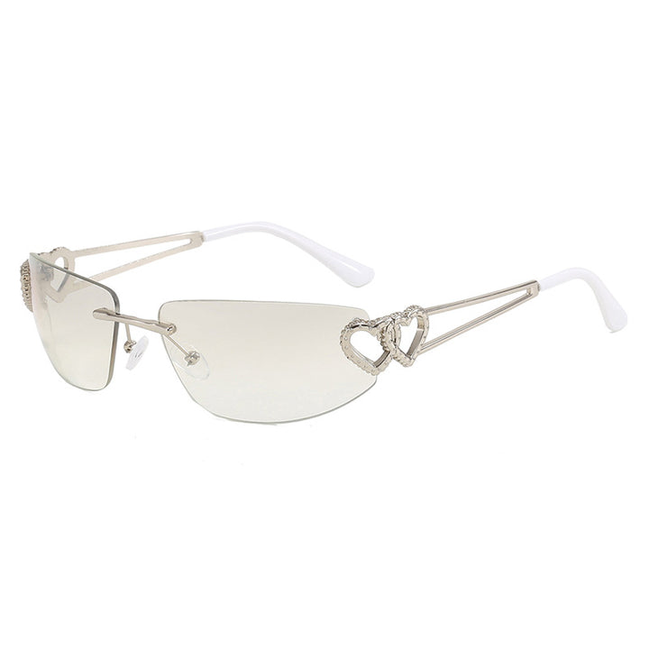 Dame Cat-Eye solbriller med unikt hjerte-design og beskyttende UV-filter Skanto