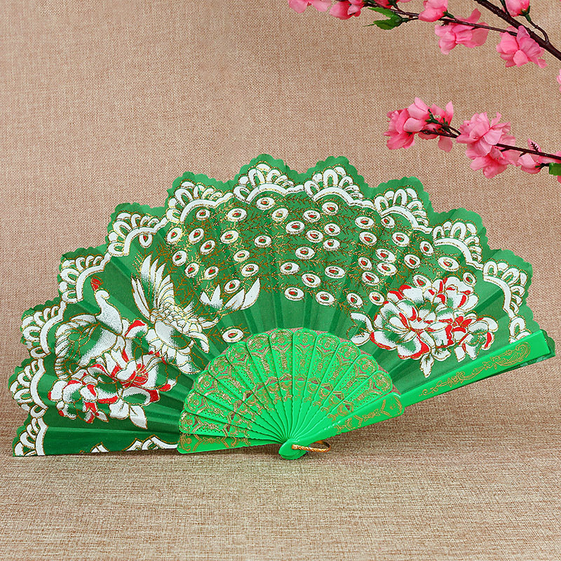 Damer Foldbar Håndvifte med elegante broderier Skanto
