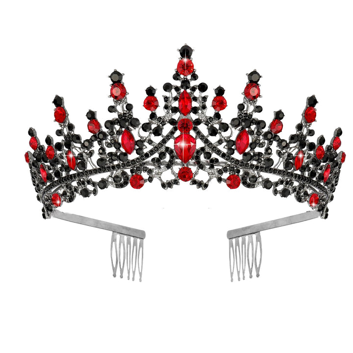 Damer Opulent Tiara med svart krystallbesetning Skanto