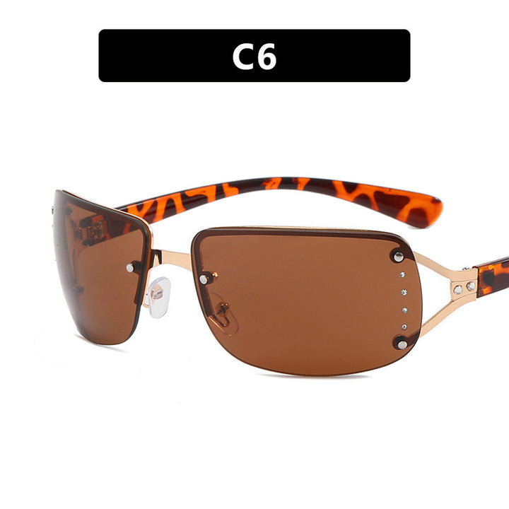 Dame futuristisk, slank Shield-solbrille Skanto