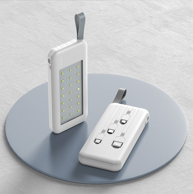 Trådløs Powerbank med Integrert LED-Lampe og Hurtiglading Skanto