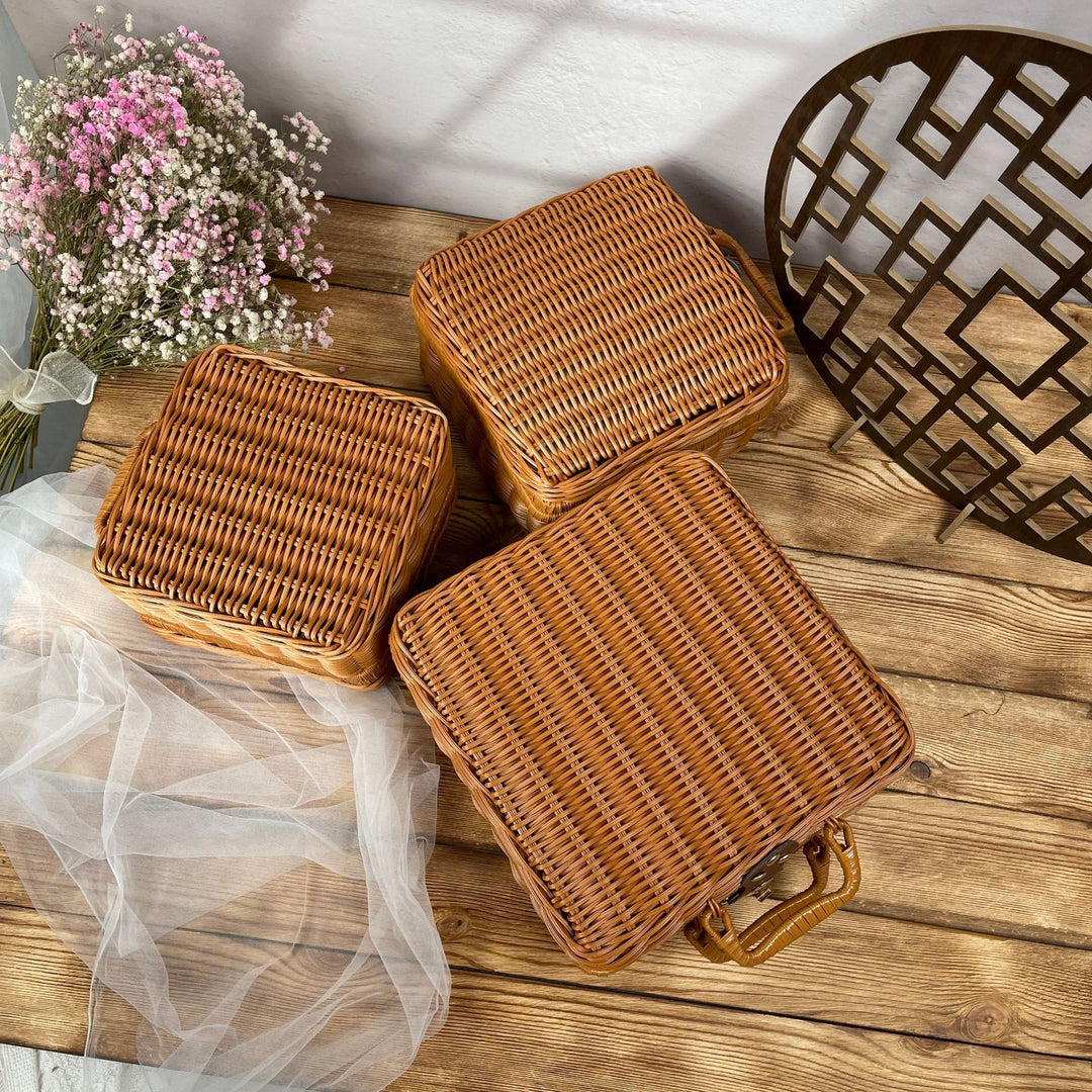 Dame stilige Rattan-Crossbody-veske Skanto