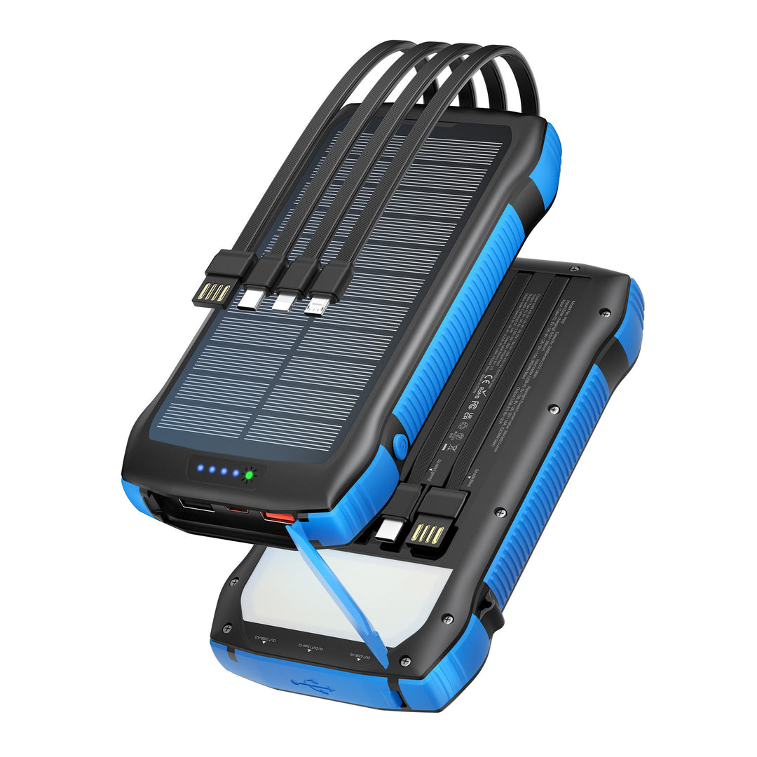 Solar-Powerbank med multifunksjonalitet og hurtiglading funksjon Skanto