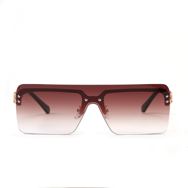Dame oversized solbriller med moderne geometrisk design Skanto