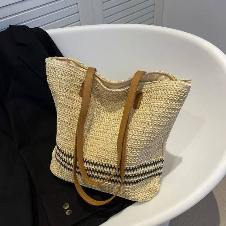 Oversized Strandveske i Flettet Materiale Skanto