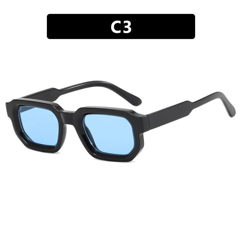 Dame geometrisk solbrille med moderne høyglansramme Skanto
