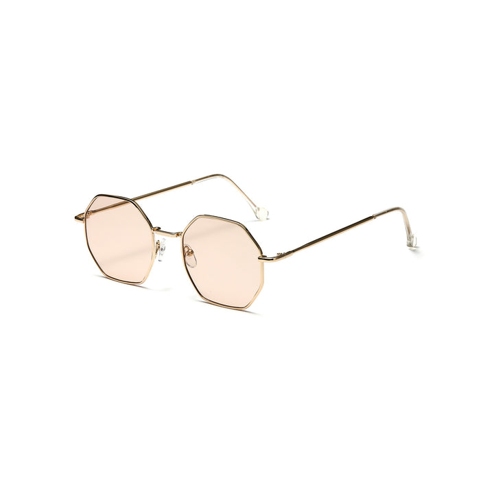 Dame oktagonal solbrille med elegante metallaksenter Skanto