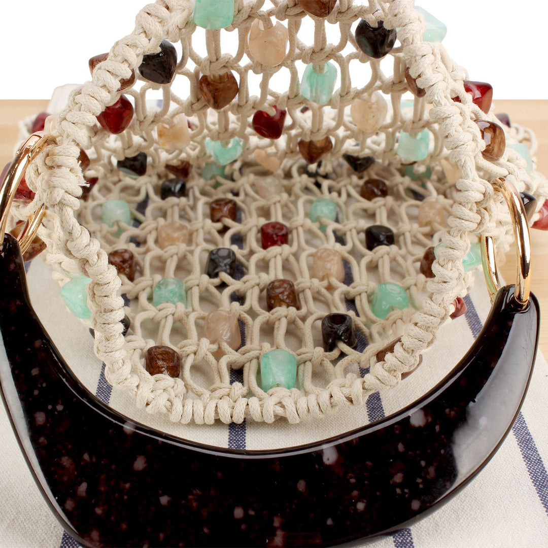 Fashionable Handbag in Creative Net Design with Colorful Accents Skanto