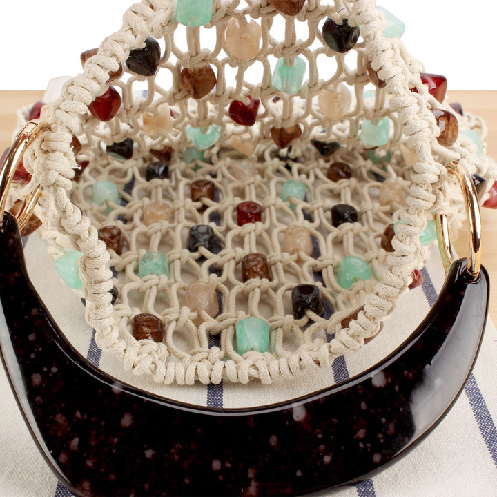 Handbag with colorful jewelry element Skanto