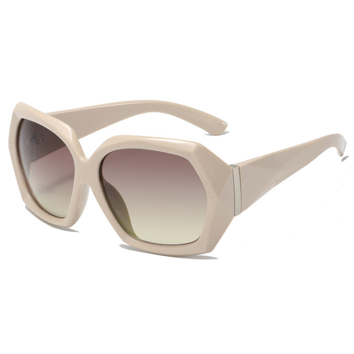 Dame Designer-solbrille i innovativ polygon-design Skanto