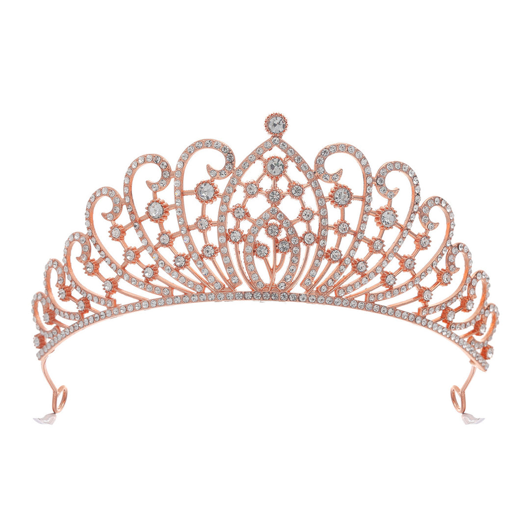 Dame Elegant Strass-tiara med florale detaljer Skanto