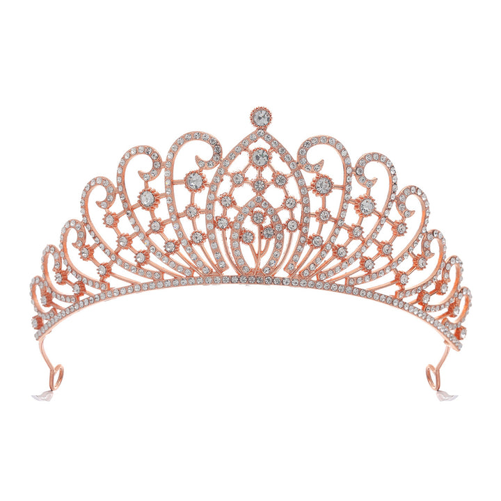 Dame Elegant Strass-tiara med florale detaljer Skanto