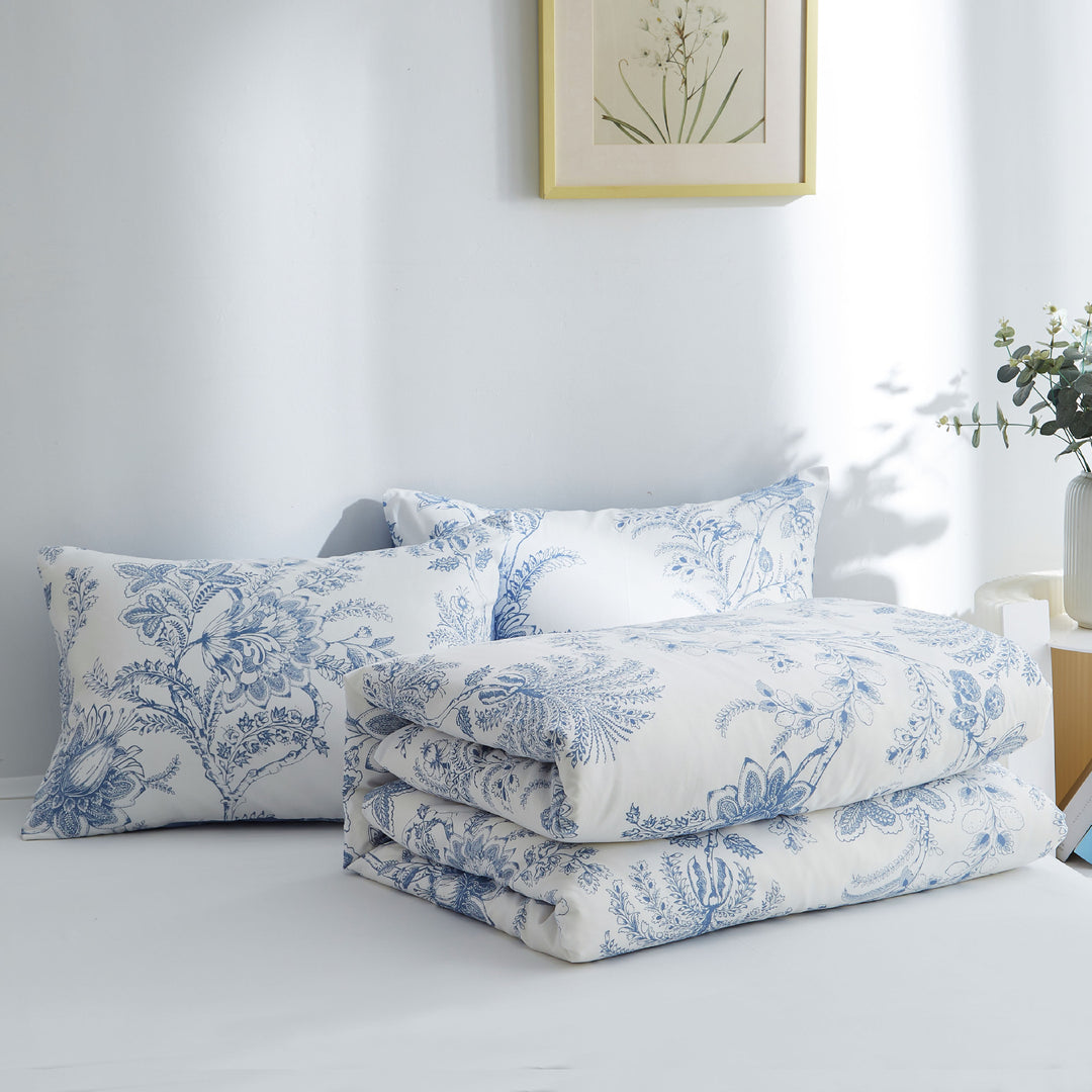 Damer elegant sengetøy-sett med blomsterdesign Skanto
