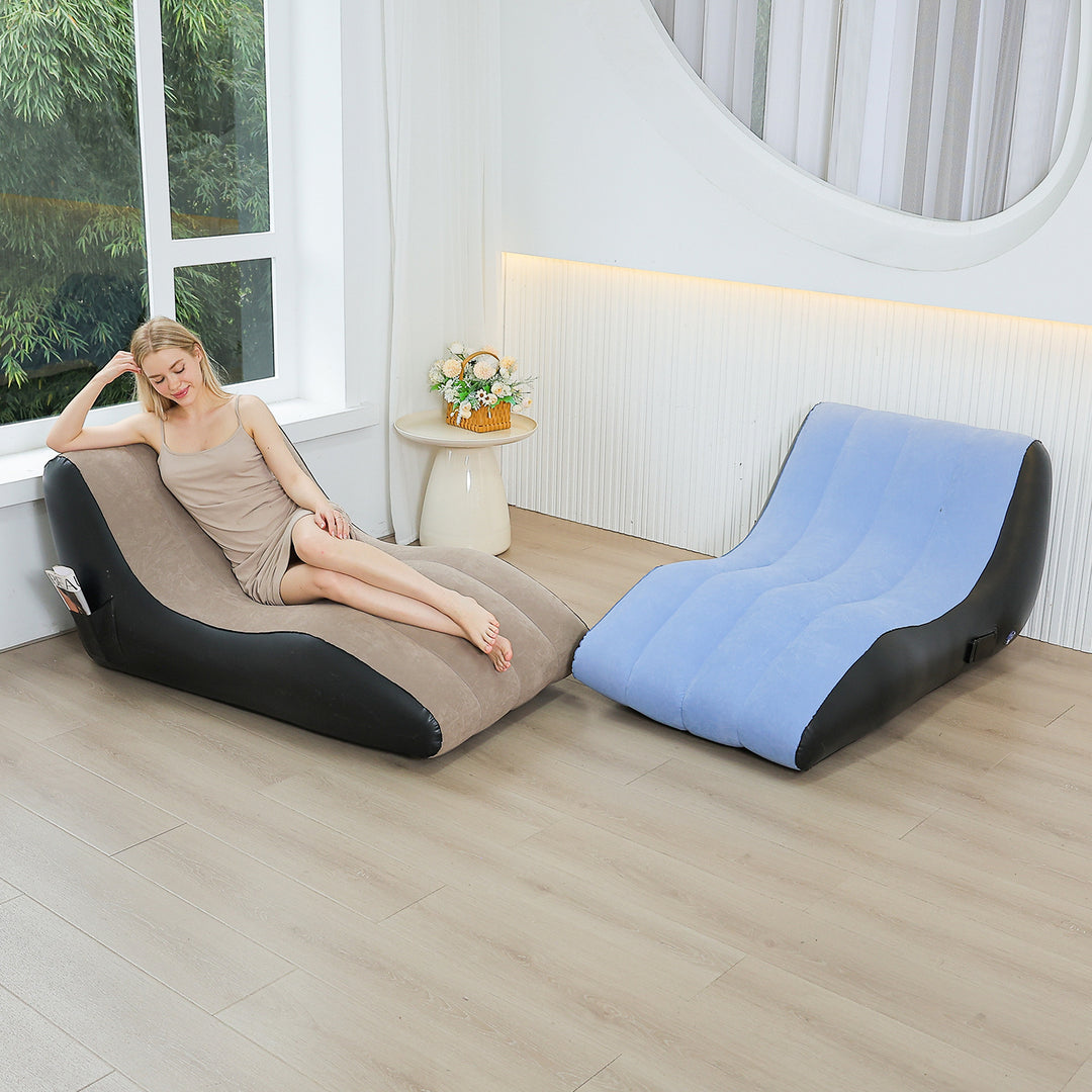 Kvinne Komfortabel Inflatable Relax Lounge Stol med Ergonomisk Ryggstøtte Skanto