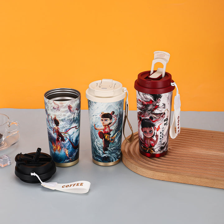 Kvinnes termisk krus med brennende design Skanto