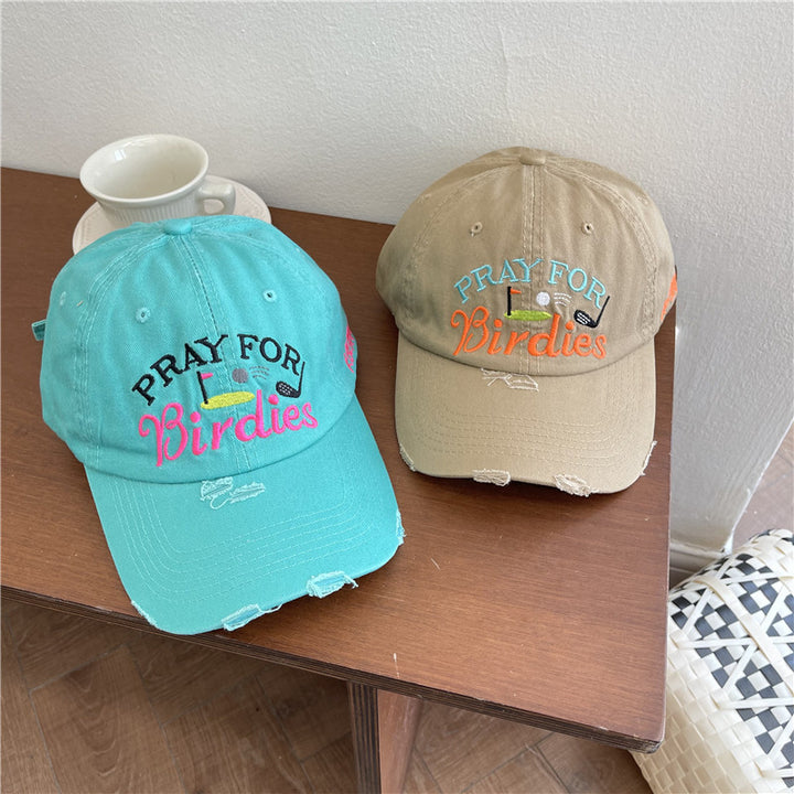 Kvinne Casual Slitt Brodert Baseball Caps Skanto