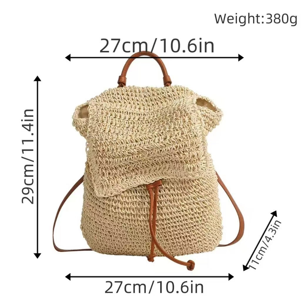 Ruggsäck med håndheklede design og robuste lærreimer Skanto