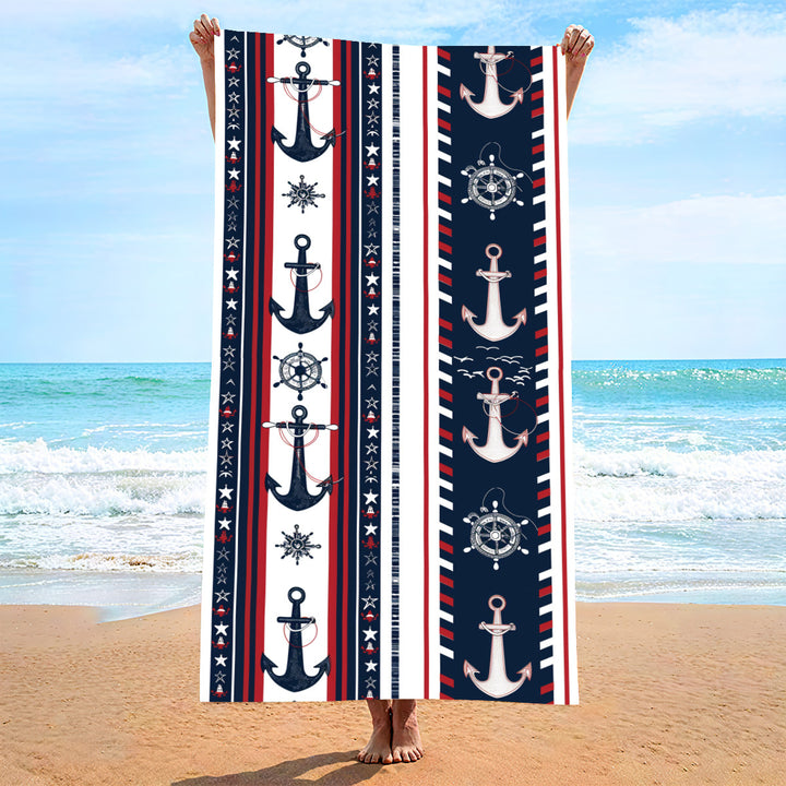 Ladies beach towel with maritime stripe pattern Skanto
