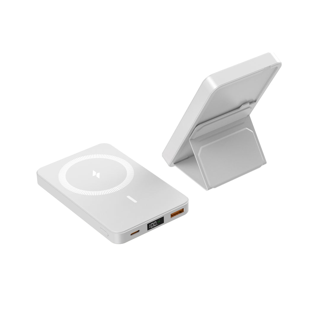 Magnetisk trådløs powerbank med innebygd stativfunksjon Skanto