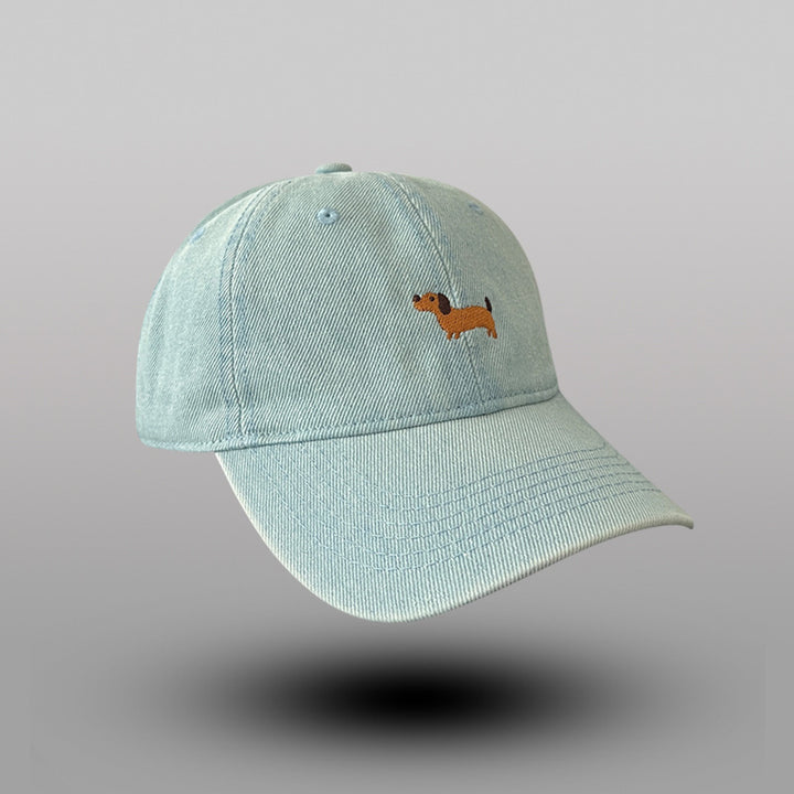 Kvinnens avslappede broderte hundetema baseball caps Skanto