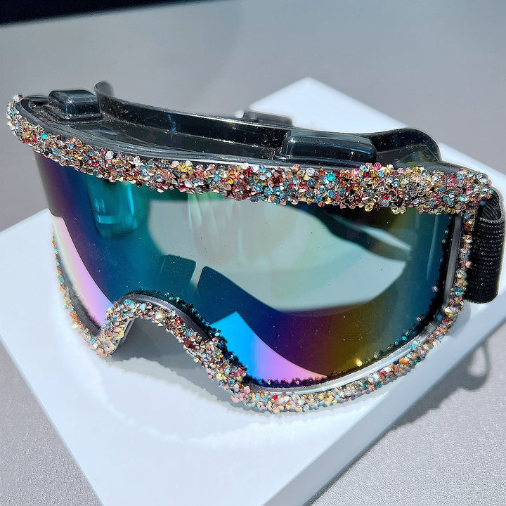 Dame Skisport-brille med glitrende krystalldekorasjon Skanto