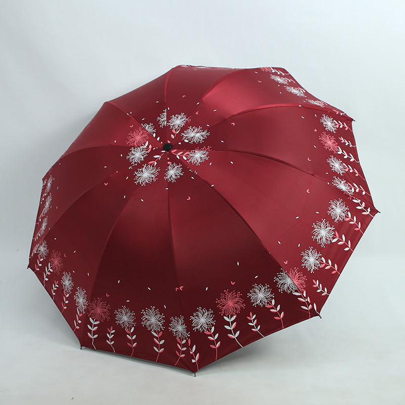 Kvinneparaply med blomstermønster Skanto