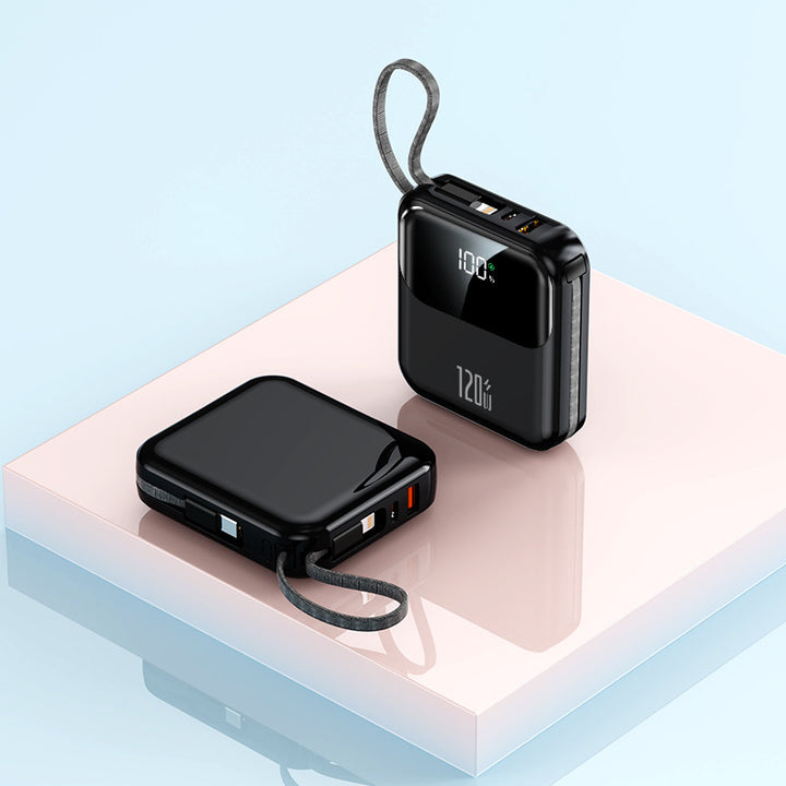 Bærbar powerbank med digitalt LCD-display og stabil hurtigladefunksjon Skanto