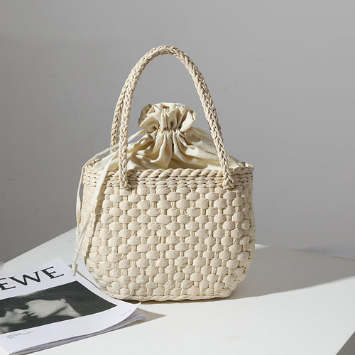 Håndlaget mini kurv handbag med stilfullt flette mønster Skanto