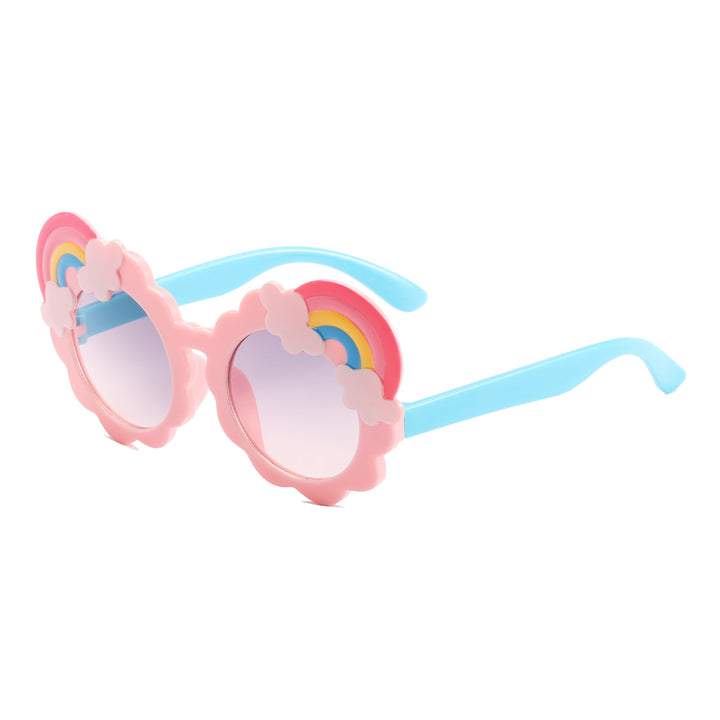 Dame designorientert solbrille med blomsterformet ramme Skanto
