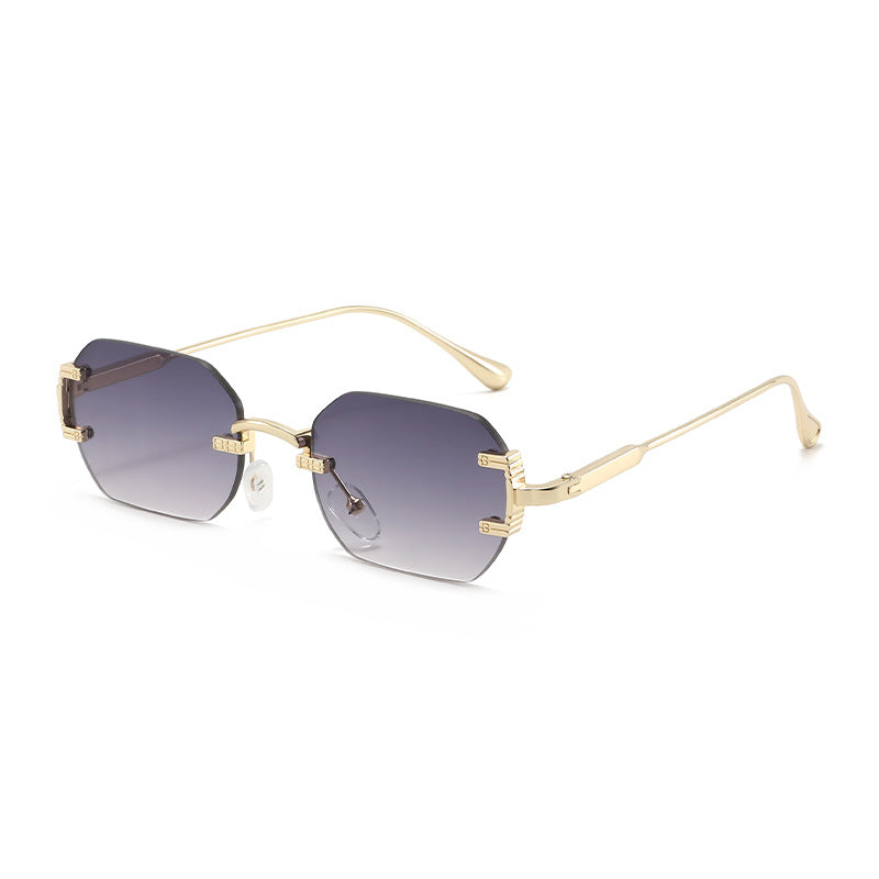 Damer geometrisk solbrille med luksuriøs metallramme og beskyttende UV-filter Skanto