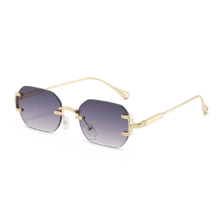 Damer geometrisk solbrille med luksuriøs metallramme og beskyttende UV-filter Skanto