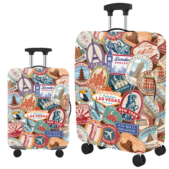 Dame hardkoffert med nostalgisk reisemotiv Skanto