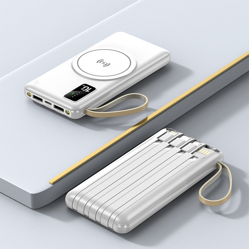 Bärbar Qi-lade-powerbank med multifunksjonelle Usb-tilkoblinger Skanto
