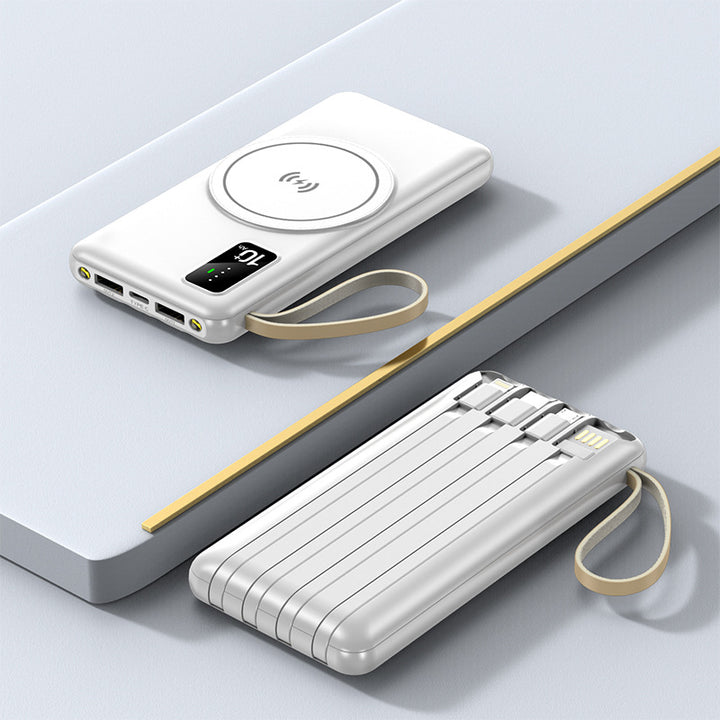 Bärbar Qi-lade-powerbank med multifunksjonelle Usb-tilkoblinger Skanto