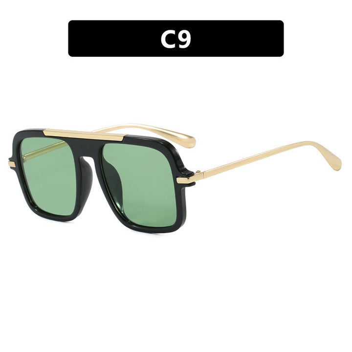 Dame kvadratisk solbrille med luksuriøs metallramme og robuste glass Skanto