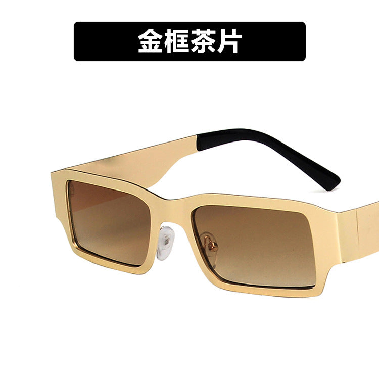 Dame geometrisk solbrille med beskyttende UV-filter og robust metallramme Skanto