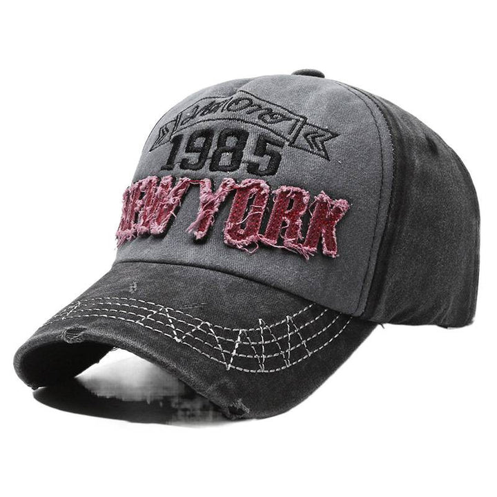Men's Distressed Cotton Graphic Baseball Cap Skanto