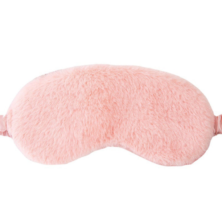 Dame nan fluffy ergonomisk øyemaske med justerbart satinsbånd og mykt kunstpelsdeksel Skanto