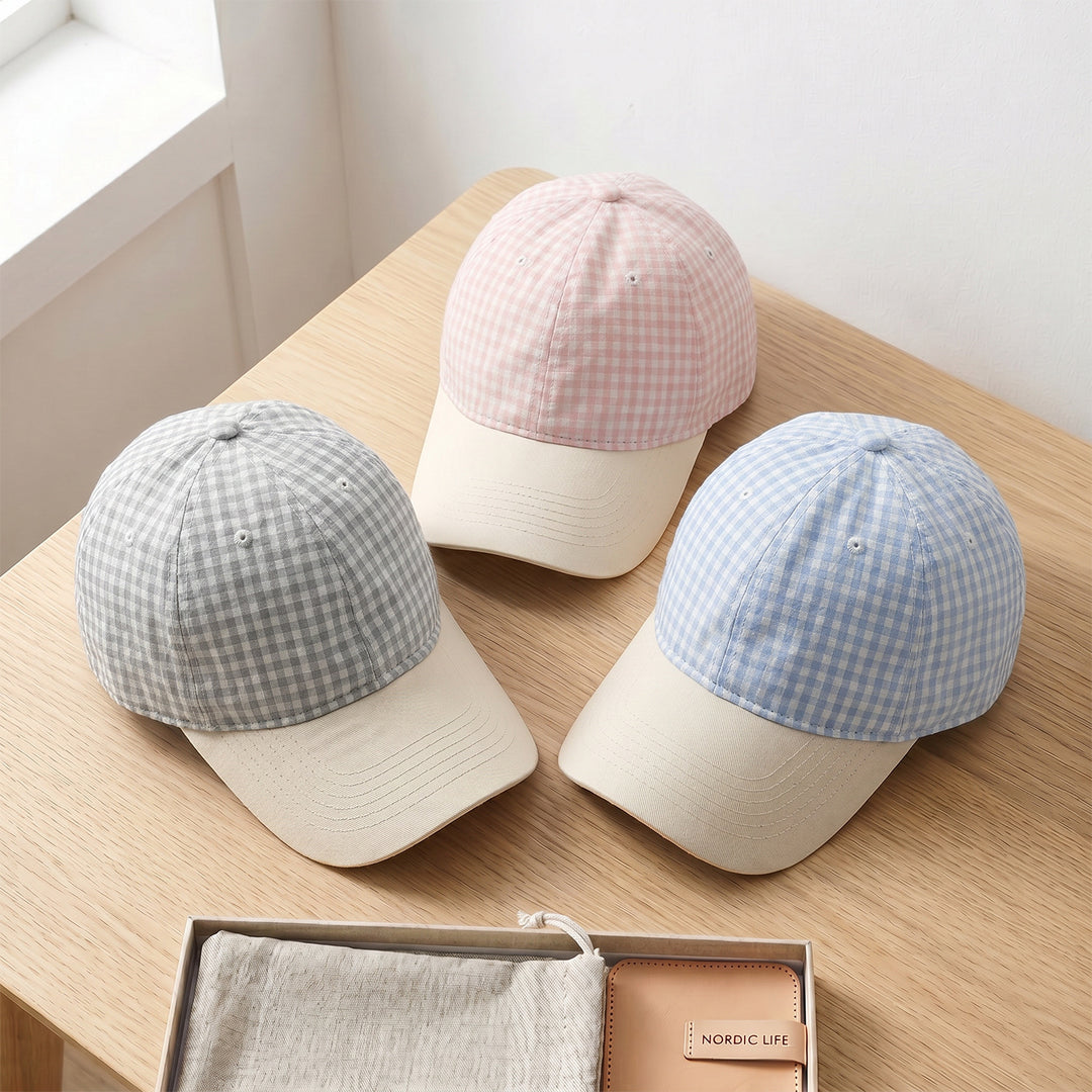 Dame trendy hette med rutemønster Skanto