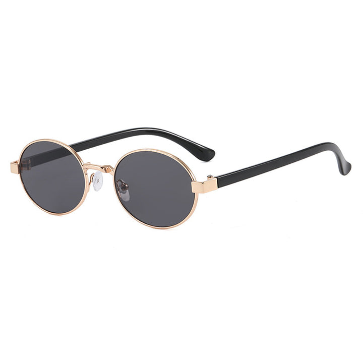 Dame rund brille med elegant metallramme og justerbare nesepads Skanto