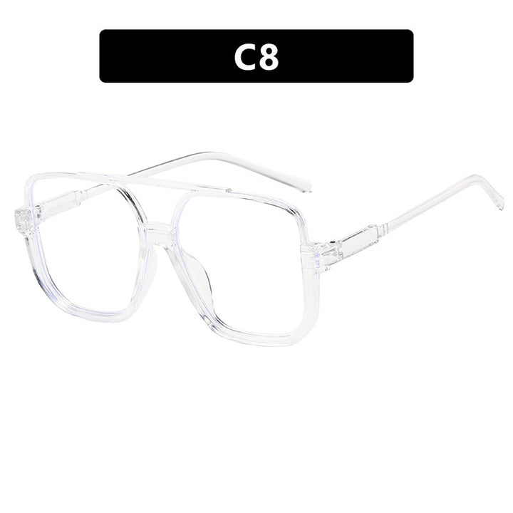 Dame kvadratisk solbrille med gjennomsiktig ramme og grønntonet glass Skanto