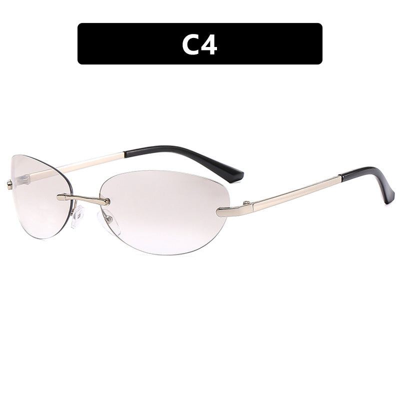 Dame moteriktig solbrille i elegant halvramme-B design Skanto