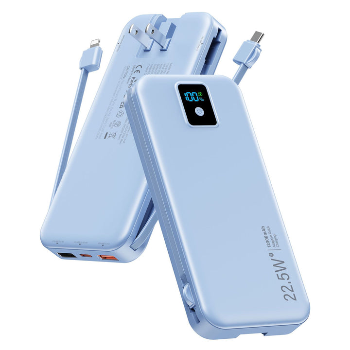 Powerbank med digitalt LCD-display og integrert lader Skanto