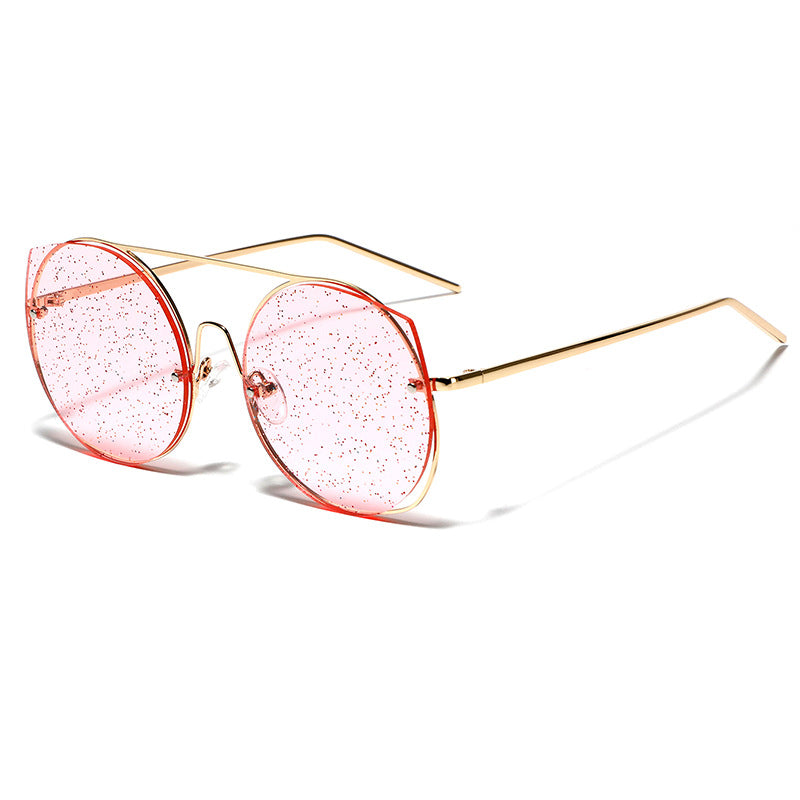 Dame oversized solbriller med glitrende glass Skanto