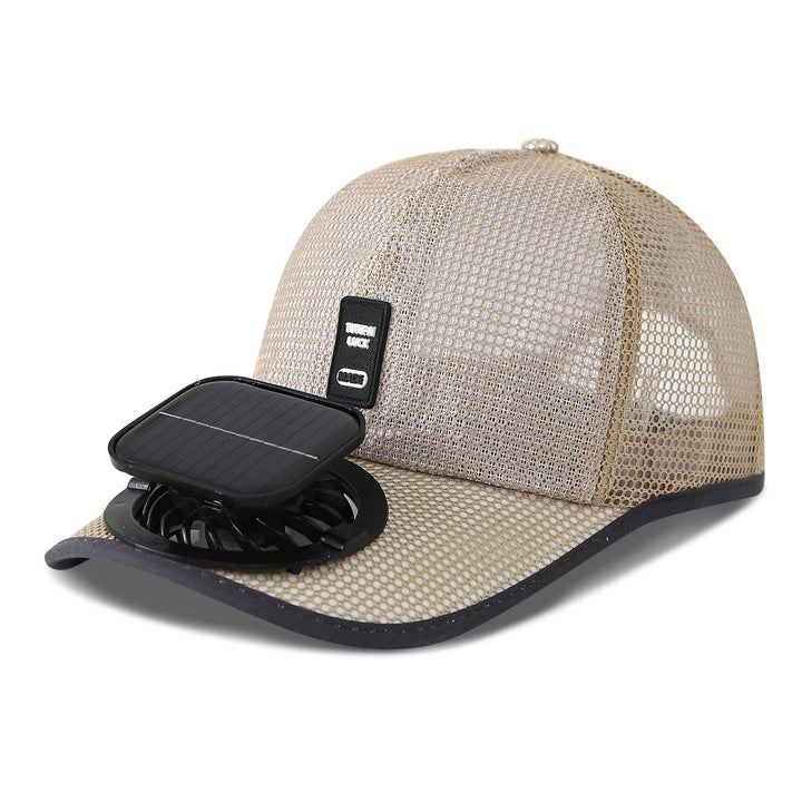 solardrevet mesh baseball cap med avtakbar frontvifte Skanto