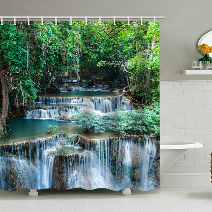 Scenic Waterfall Print Dusjforheng Skanto